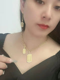 Punk Detachable Necklace Rectangle Letter Sign Collar Chain