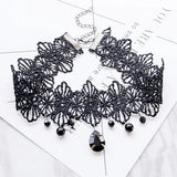 Punk Lace Beads Choker Pendant Steampunk Gothic Collar Necklace