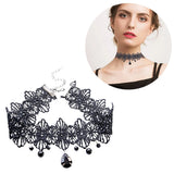 Punk Lace Beads Choker Pendant Steampunk Gothic Collar Necklace