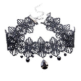 Punk Lace Beads Choker Pendant Steampunk Gothic Collar Necklace