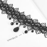 Punk Lace Beads Choker Pendant Steampunk Gothic Collar Necklace