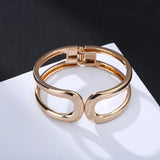 Punk Wide Wire Bracelet Hollow Charms Statement Cuff Bangle