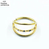 Titanium Punk Nose Ring with Zircon Piercing Jewelry