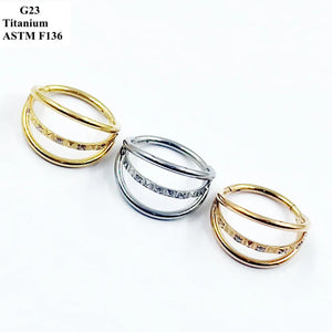 Titanium Punk Nose Ring with Zircon Piercing Jewelry
