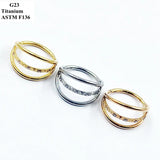Titanium Punk Nose Ring with Zircon Piercing Jewelry