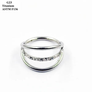 Titanium Punk Nose Ring with Zircon Piercing Jewelry