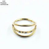 Titanium Punk Nose Ring with Zircon Piercing Jewelry