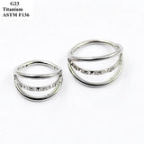 Titanium Punk Nose Ring with Zircon Piercing Jewelry