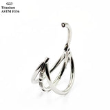 Titanium Punk Nose Ring with Zircon Piercing Jewelry