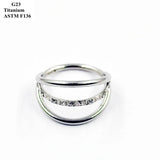 Titanium Punk Nose Ring with Zircon Piercing Jewelry