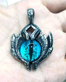 Punk Devil's Eye Pendant Necklace Titanium & Stainless Steel Drop VGN015