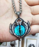 Punk Devil's Eye Pendant Necklace Titanium & Stainless Steel Drop VGN015