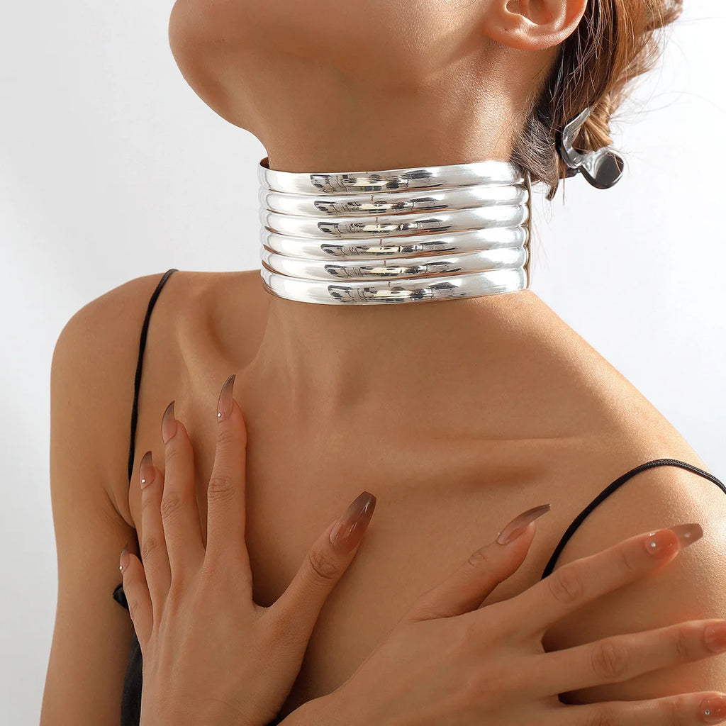 Punk Indian Leather Necklace Vintage Torques Bijoux Africain Statement Choker