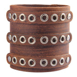 Punk PU Leather Bracelet Retro Wide Cuff Wristband Gift