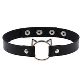 Punk PU Leather Heart Spike Rivet Choker Necklace Gothic Women Jewelry