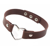 Punk PU Leather Heart Choker Necklace Goth Gothic Rock Jewelry
