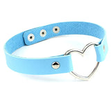 Punk PU Leather Heart Choker Necklace Goth Gothic Rock Jewelry