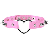 Punk PU Leather O-Ring Round Hot Sexy Sweet Pink Choker Necklaces