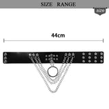 Punk PU Leather O-Ring Round Spike Collar Studded Choker Necklace