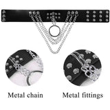 Punk PU Leather O-Ring Round Spike Collar Studded Choker Necklace