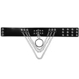 Punk PU Leather O-Ring Round Spike Collar Studded Choker Necklace