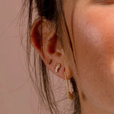 Punk Paperclip Safety Pin Studs 925 Sterling Silver Earrings
