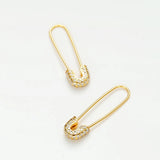 Punk Paperclip Safety Pin Studs 925 Sterling Silver Earrings