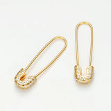 Punk Paperclip Safety Pin Studs 925 Sterling Silver Earrings