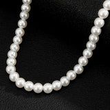 Punk Pearl Beaded Short Choker Necklace Men