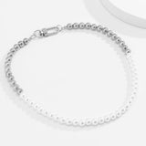 Punk Pearl Beaded Short Choker Necklace Men