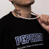Punk Pearl Beaded Short Choker Necklace Men