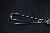 Punk Pendant Double Pin Clip Brooch Street Metal Chest Chain