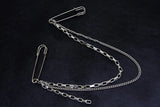 Punk Pendant Double Pin Clip Brooch Street Metal Chest Chain