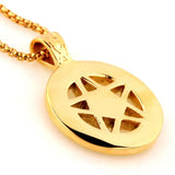 Punk Pendant Necklaces Pentagram Shape Charms Stainless Steel Chain