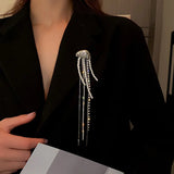 Punk Pendant Pin Chain Brooch Harajuku Street Long Metal Chest Chain Accessories