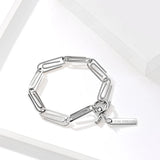 Punk Pin Men's Bracelet Stainless Steel Clasp Paper Clips