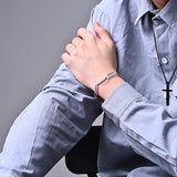 Punk Pin Men's Bracelet Stainless Steel Clasp Paper Clips