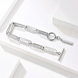 Punk Pin Men's Bracelet Stainless Steel Clasp Paper Clips