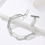 Punk Pin Men's Bracelet Stainless Steel Clasp Paper Clips