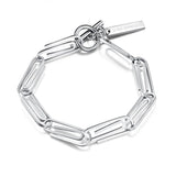 Punk Pin Men's Bracelet Stainless Steel Clasp Paper Clips