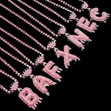 Punk Pink Rhinestone Letter Initial Anklets Crystal Chain Anklet Bracelet