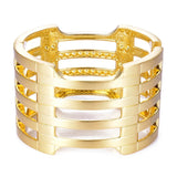 Gold-color Rhodium Cuff Bracelets with Rhinestone
