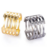 Gold-color Rhodium Cuff Bracelets with Rhinestone