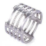 Gold-color Rhodium Cuff Bracelets with Rhinestone