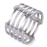 Gold-color Rhodium Cuff Bracelets with Rhinestone