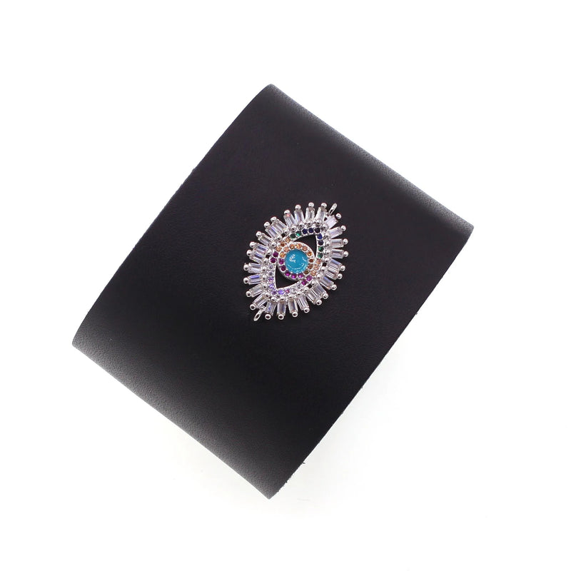 Punk Evil Eye Leather Bracelet Women Wrap Style Jewelry