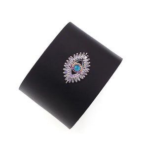 Punk Evil Eye Leather Bracelet Women Wrap Style Jewelry
