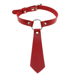 Spiked Red Choker Necklace for Men and Women