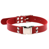 Spiked Red Choker Necklace for Men and Women