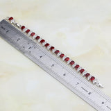 Punk Red Stones CZ 925 Silver Bracelet for Women